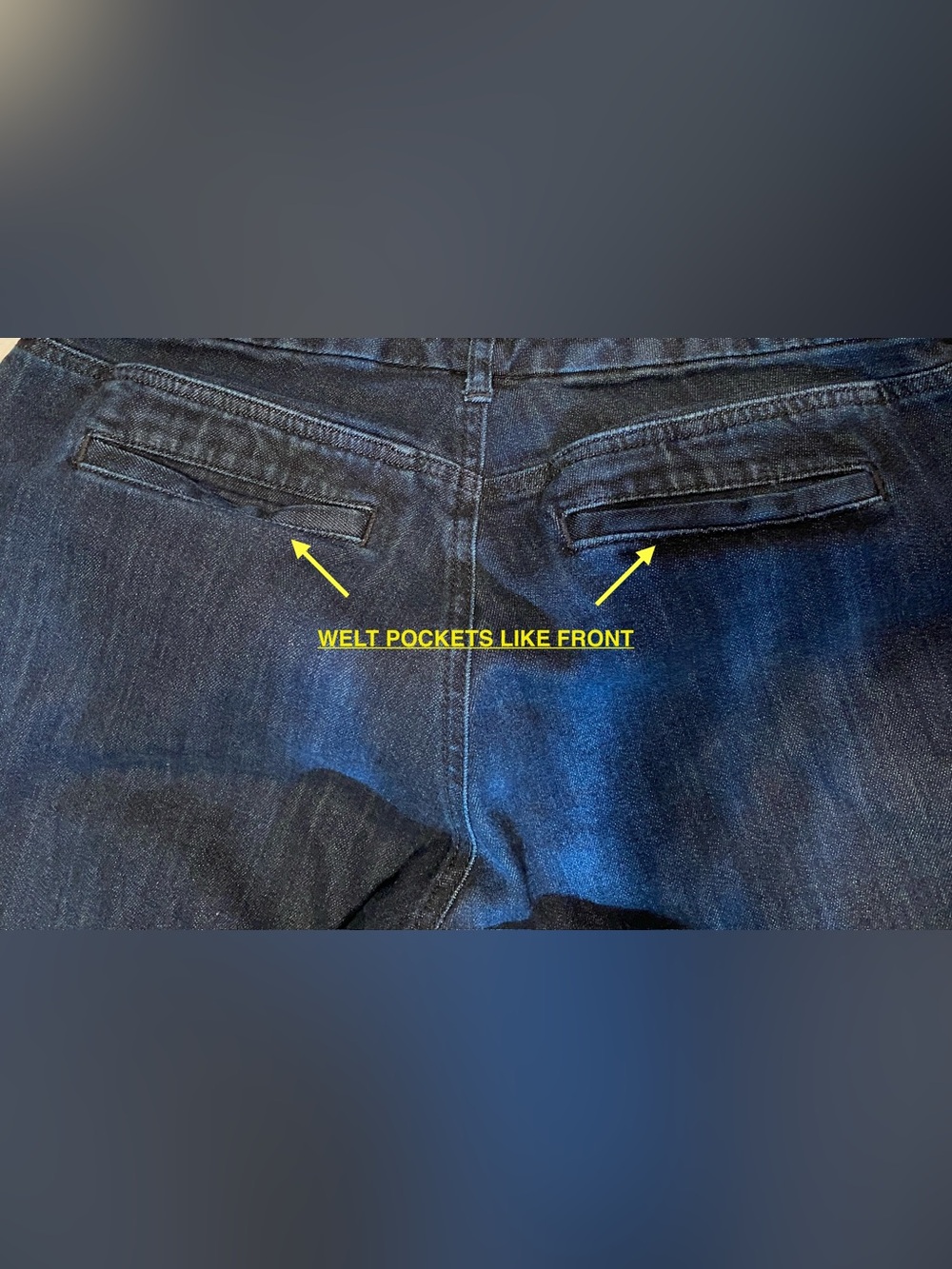 EDDIE BAUER-Size 12P-Curvy Trouser Dark Wash, Mid Rise,Flare Stretch Denim Jeans - Picture 11 of 12